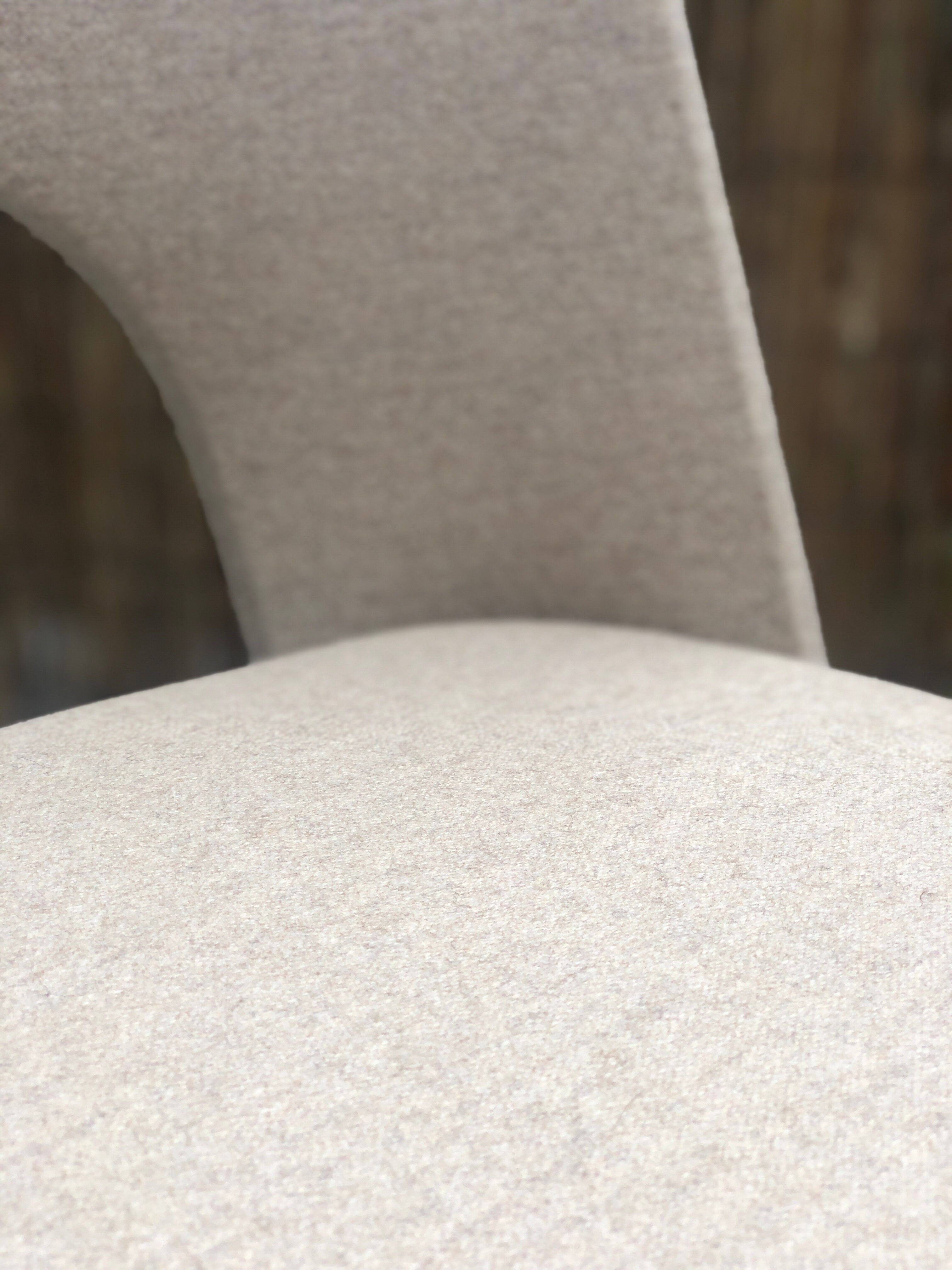Beige Wool Shell Dining Chair by Lesniewski for Słupskie Fabryki Mebli, 1962