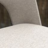 Beige Wool Shell Dining Chair by Lesniewski for Słupskie Fabryki Mebli, 1962