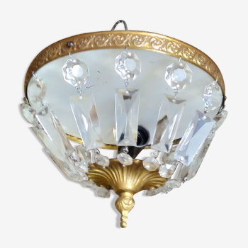 1960 glass and brass pendant ceiling