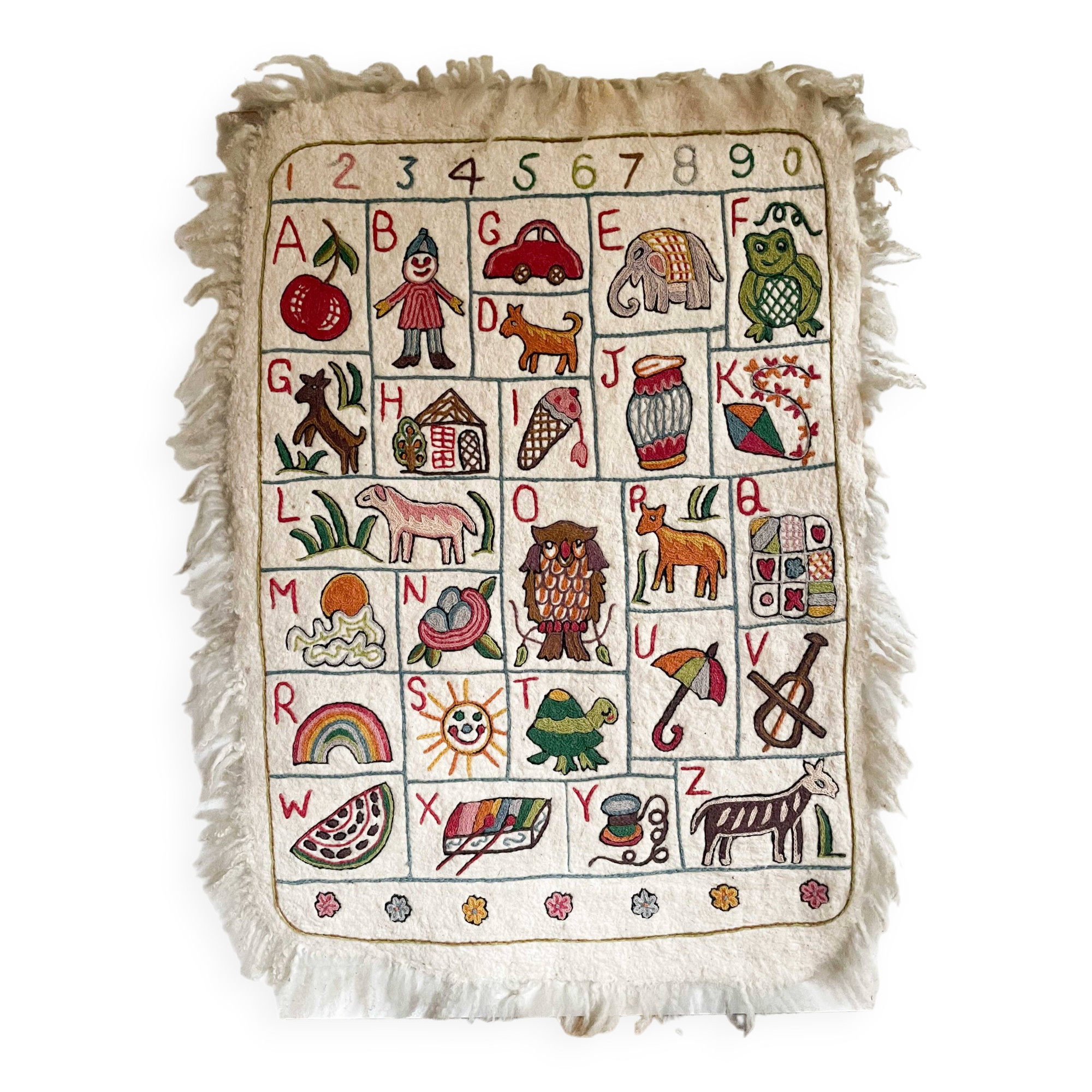 Tapis mural vintage abécédaire