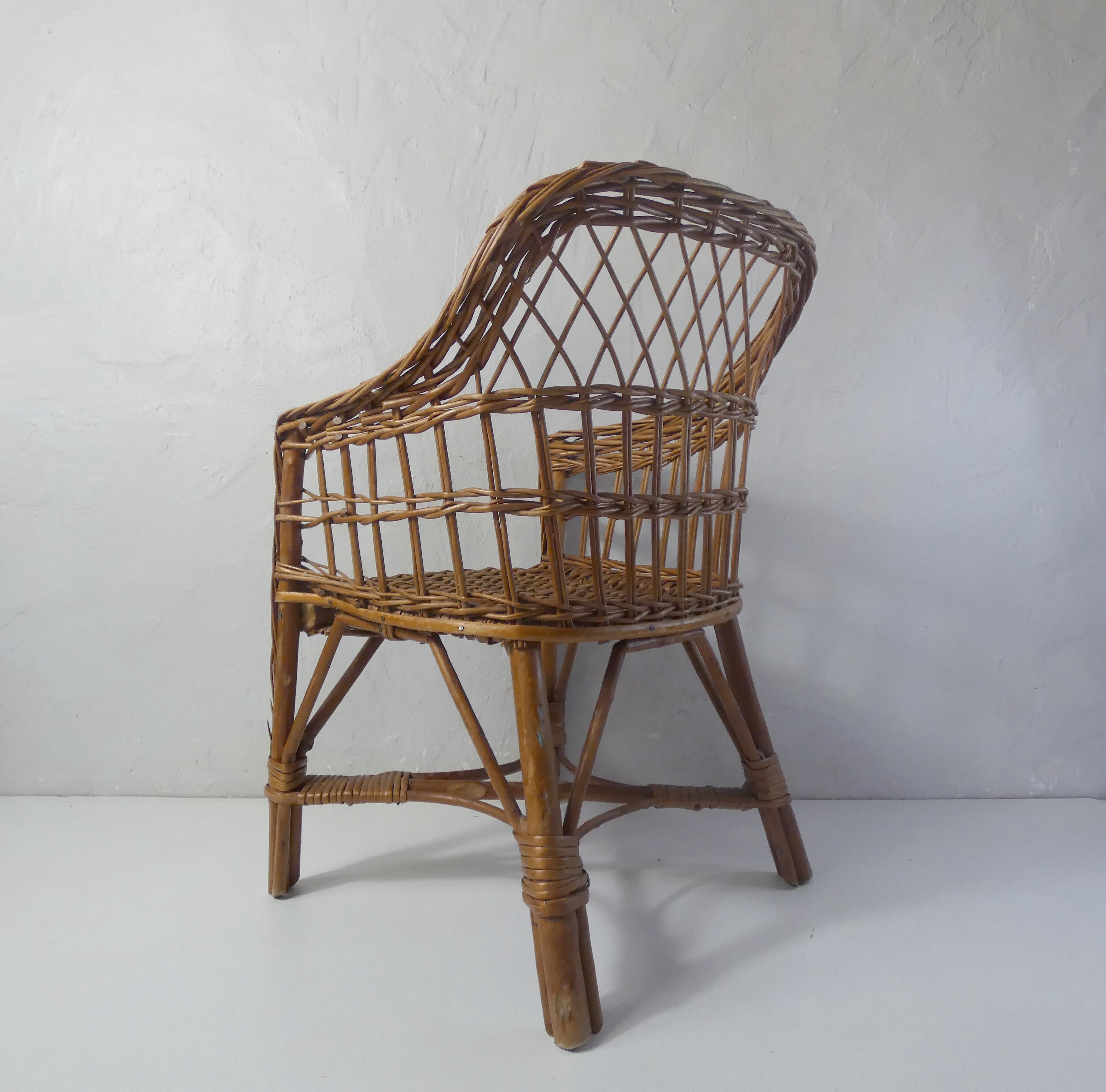 Rattan armchair for children