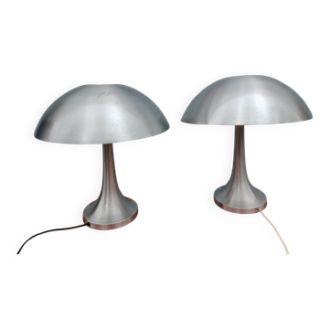 Pair of Philips aluminum mushroom lamps 70'