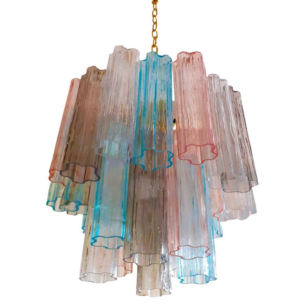 Multicolour “tronchi” murano glass chandelier d50
