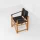 fauteuil safari en chêne et cuir