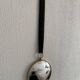 Vintage 1960 witch's eye mirror with green ribbon - 20 x 67 cm