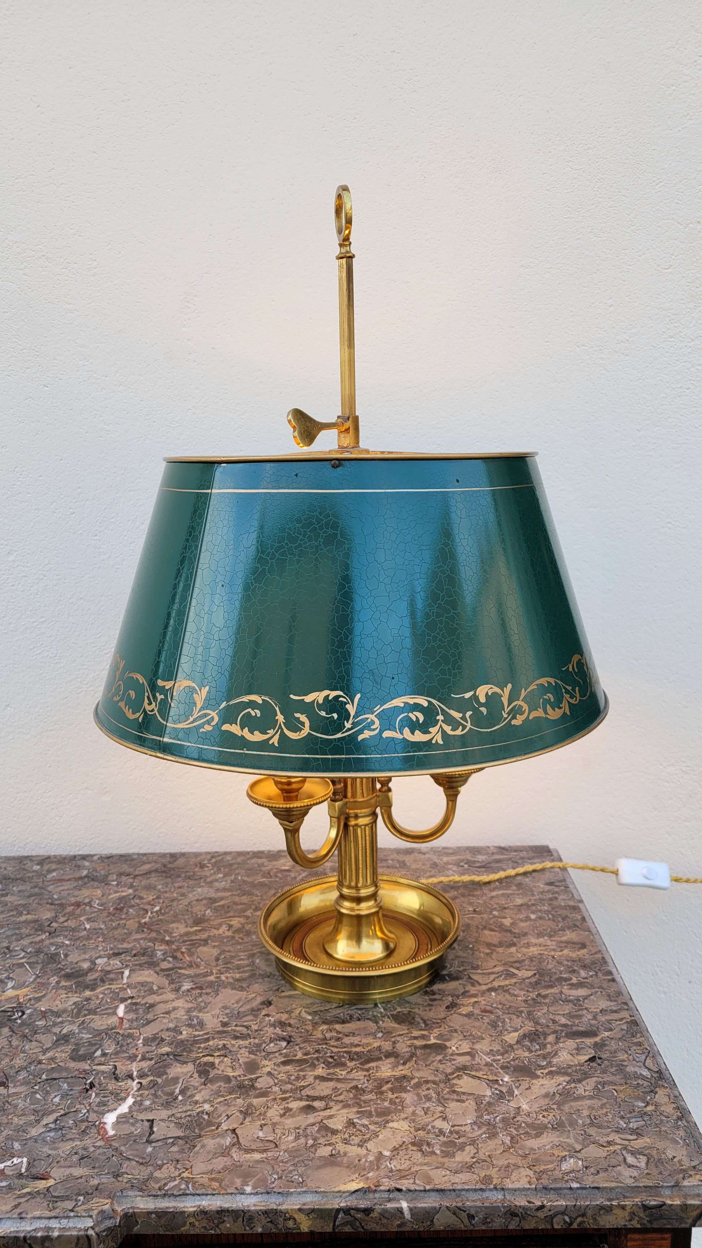 Empire style hot water bottle lamp in bronze