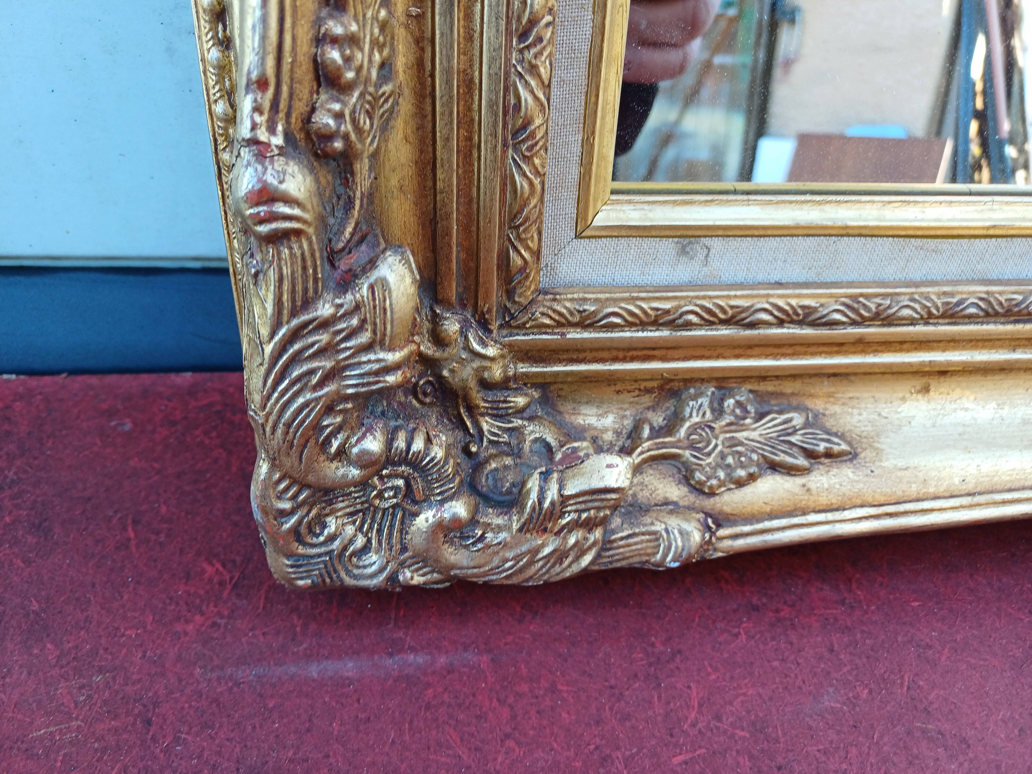 Mirror wood and gilded stucco