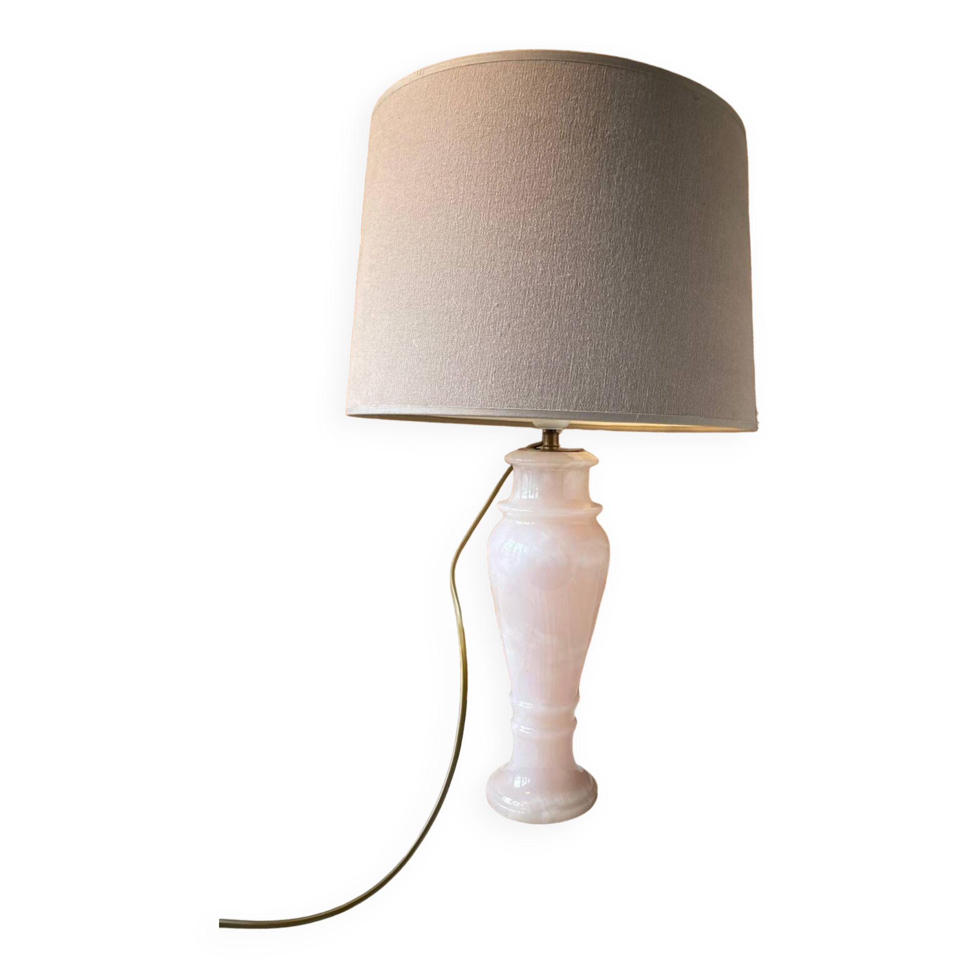 Vintage 1960 lamp in pink alabaster