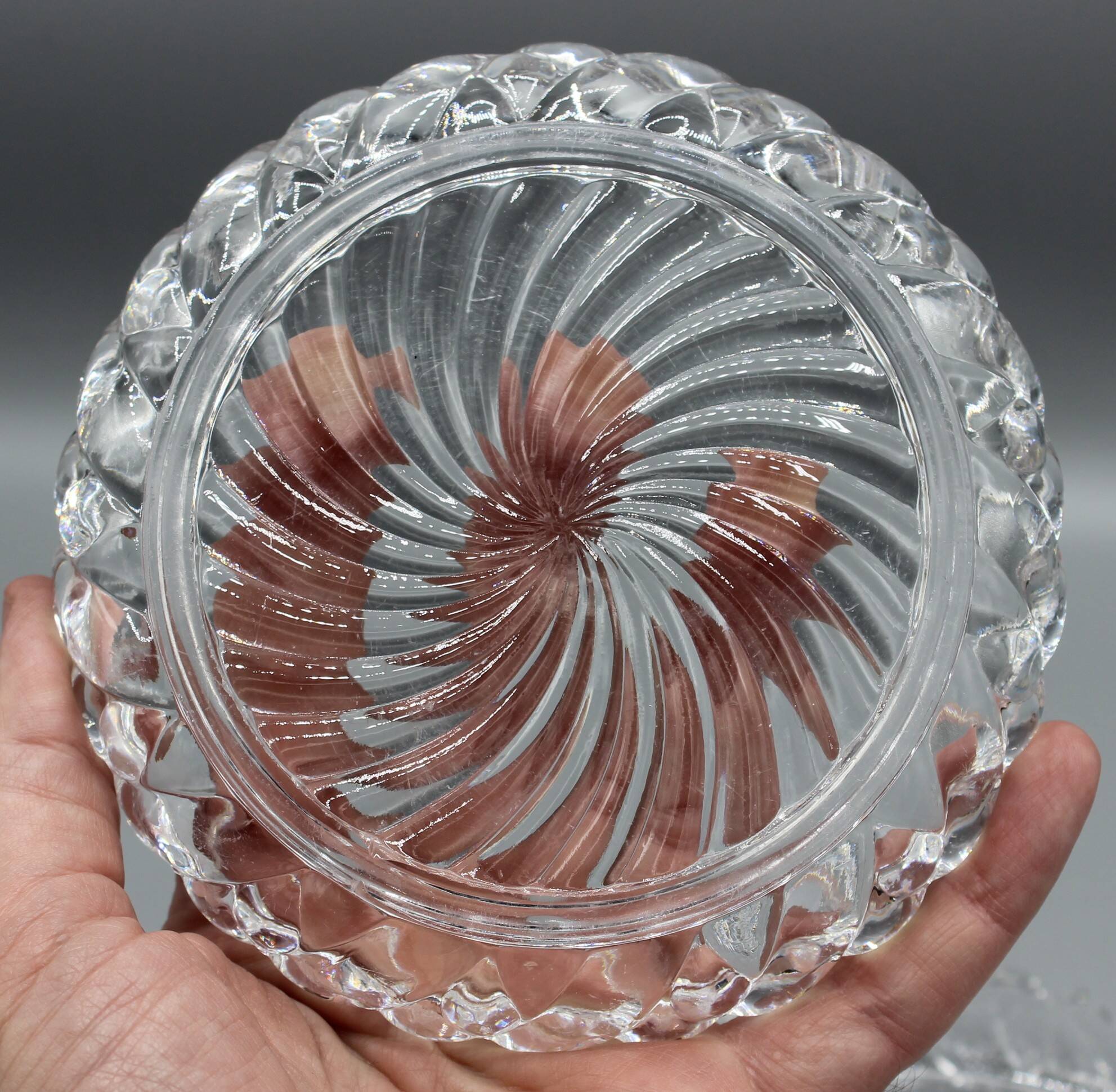 Lot of 4 old baccarat bottle coasters, twisted bamboo model