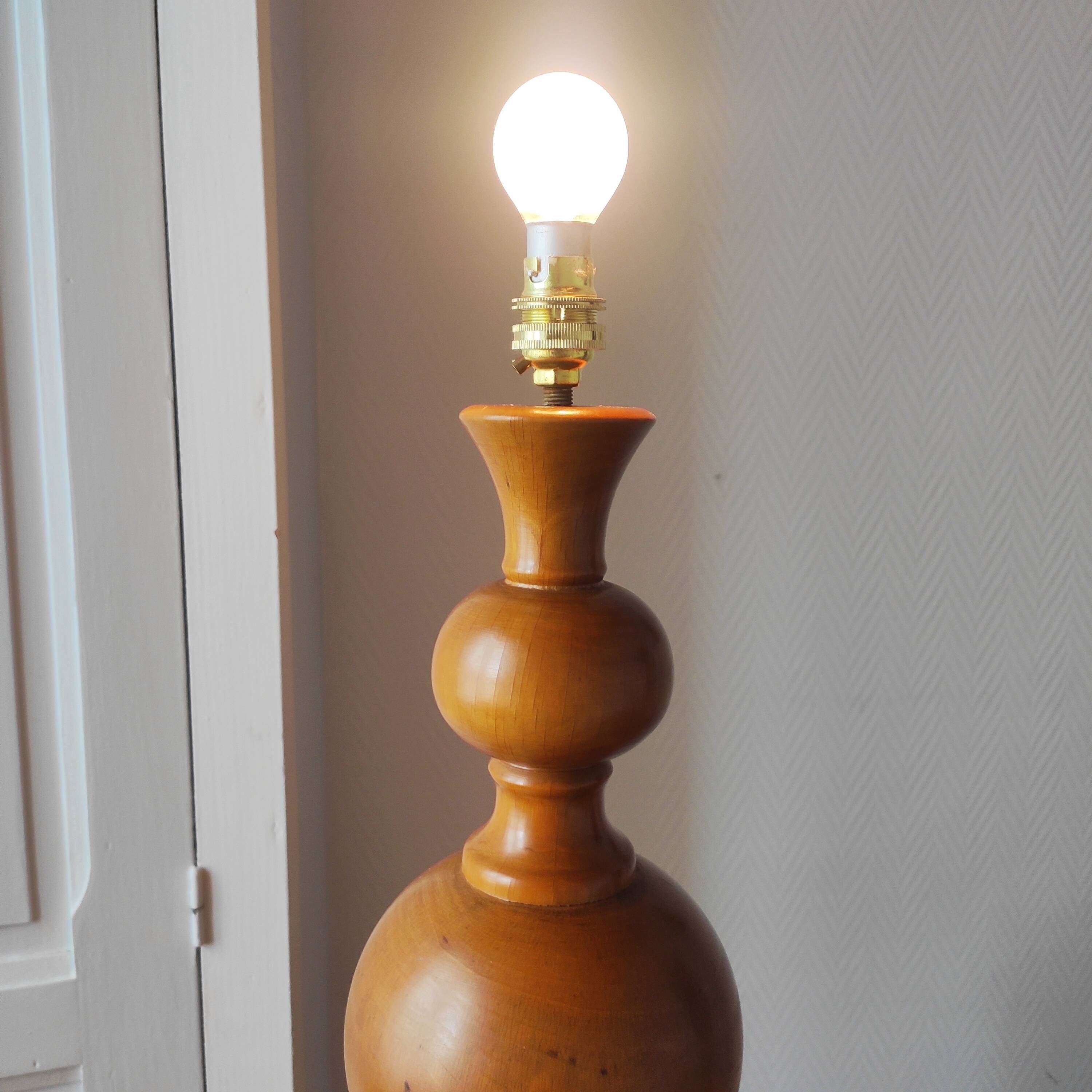 Vintage light wood lamp 1960-70