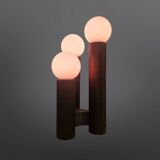 Lampe de table brutaliste en pin par Temde, Suisse 1970