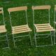 Lot de 4 chaises de jardin pliantes à lattes vintage 1940