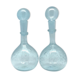 Biot blown glass carafes