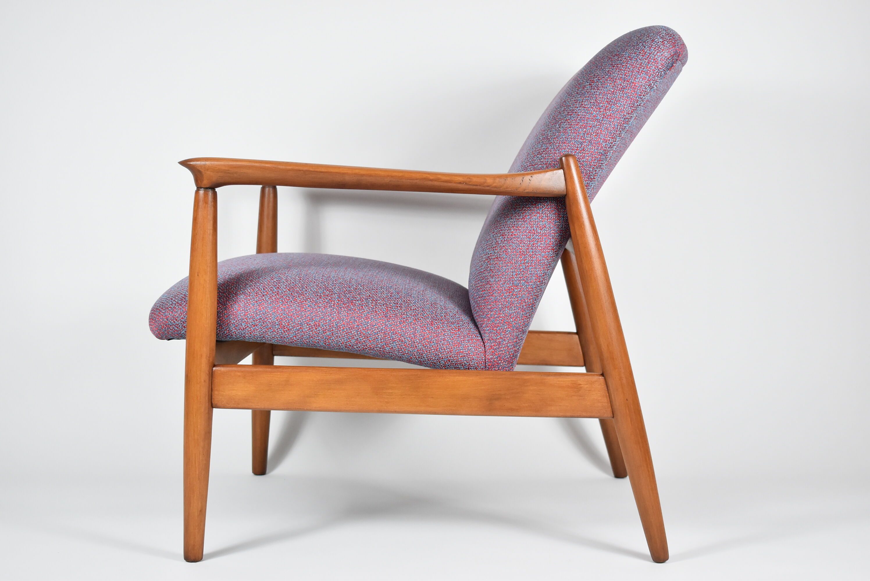 Original restored armchair GFM-64, signed by designer E.Homa, 1960s