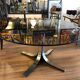 Smoky glass liftable round table