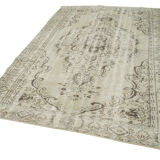 Tapis beige turc unique noué à la main 186 cm x 293 cm