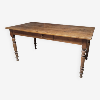 Antique solid oak bistro restaurant table, 1900s -1m53