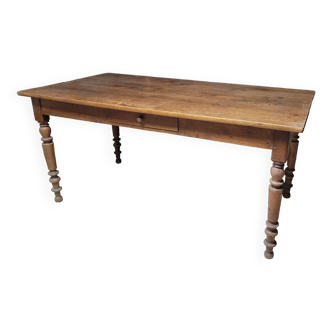 Antique solid oak bistro restaurant table, 1900s -1m53