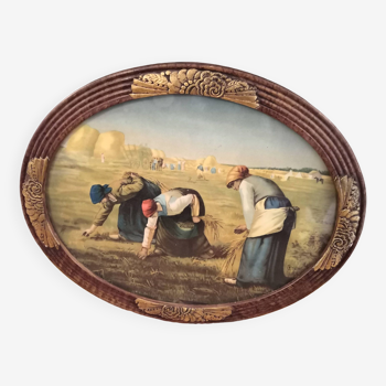 Old painting Oil on canvas "Les Glaneuses" by Jean-François Millet