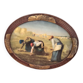 Tableau ancien Huile sur toile "Les Glaneuses" par Jean-François Millet