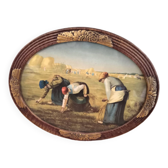 Tableau ancien Huile sur toile "Les Glaneuses" par Jean-François Millet