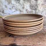 Lot de 7 assiettes plates en grès Sarreguemines