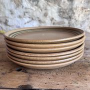 Set of 7 flat sandstone plates Sarreguemines