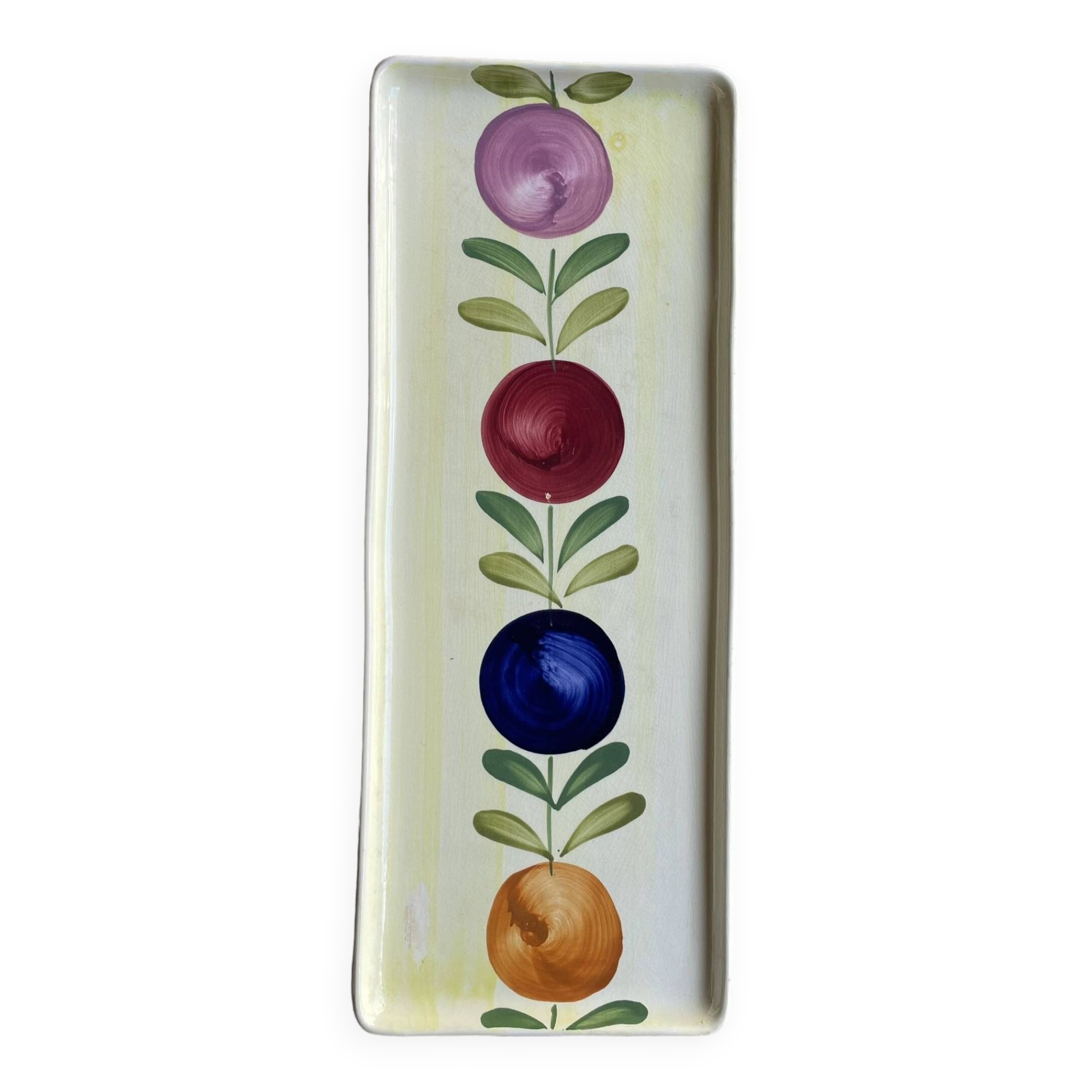 Digoin Sarreguemines cake dish hand painted Valérie model