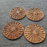 Set of 4 wicker trays
