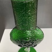 Vintage pressed glass vase from the 1970s.