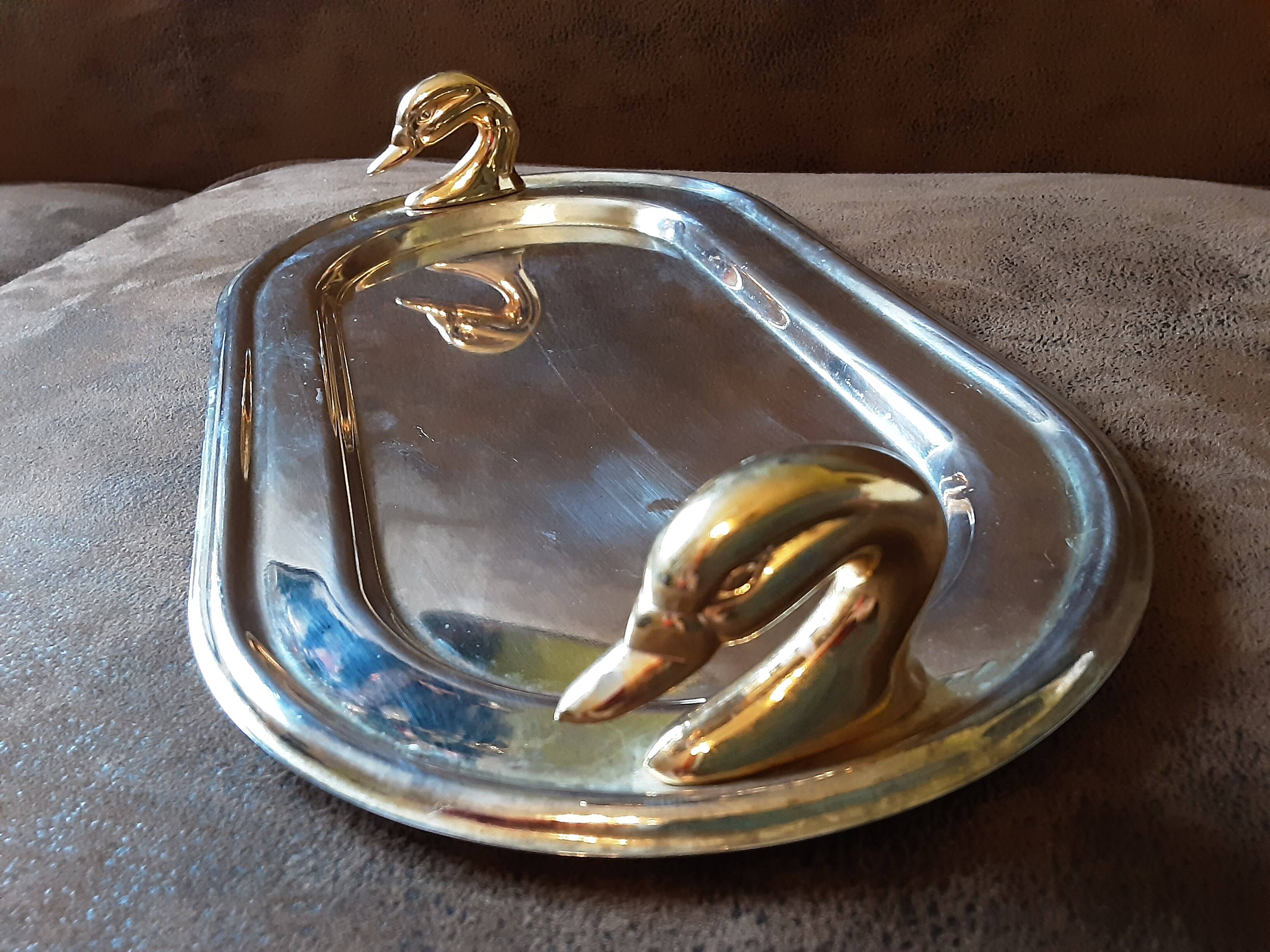 Set of 2 old metal butter dishes