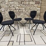 Set of 4 vintage design ergonomic chairs