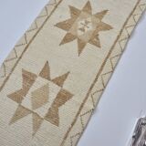 White And Brown Floral Runner Carpet sku 2069