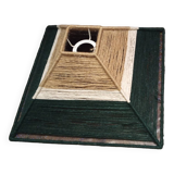 Abat-jour carré en fil de jute bistre beige et vert