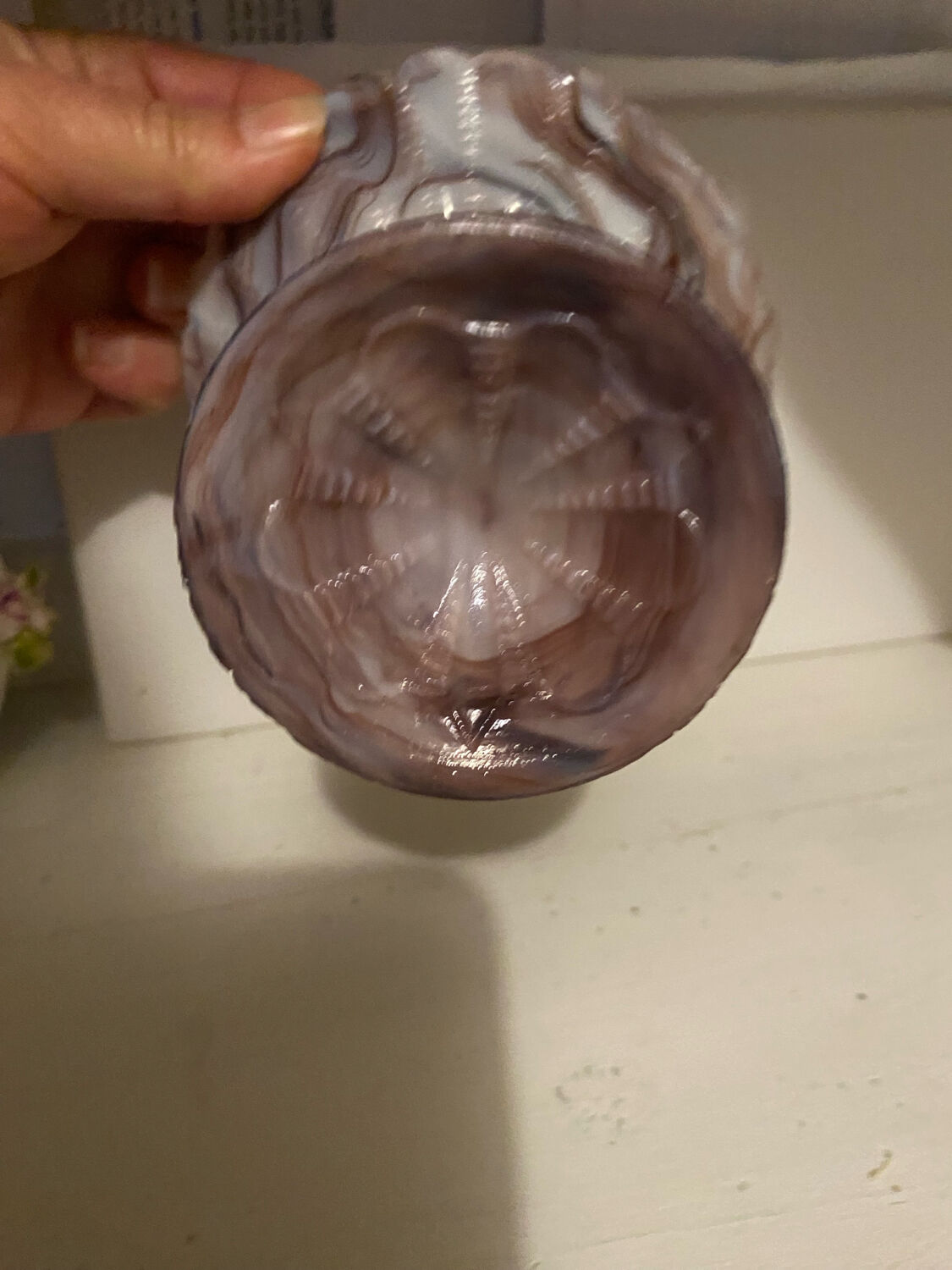 Old marbled opaline cup