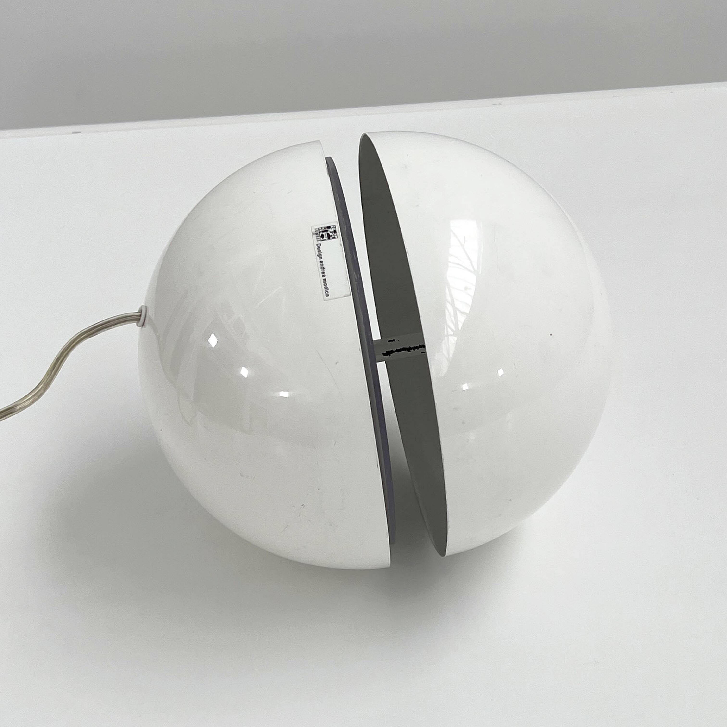 White Sphera Table Lamp by Andrea Modica for Lumess, 1970