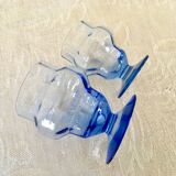 Set carafe et 20 verres art déco myosotis
