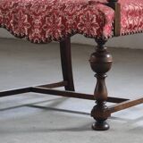 Vintage 19th century Danish Baroque oak armchair - Louis XV style