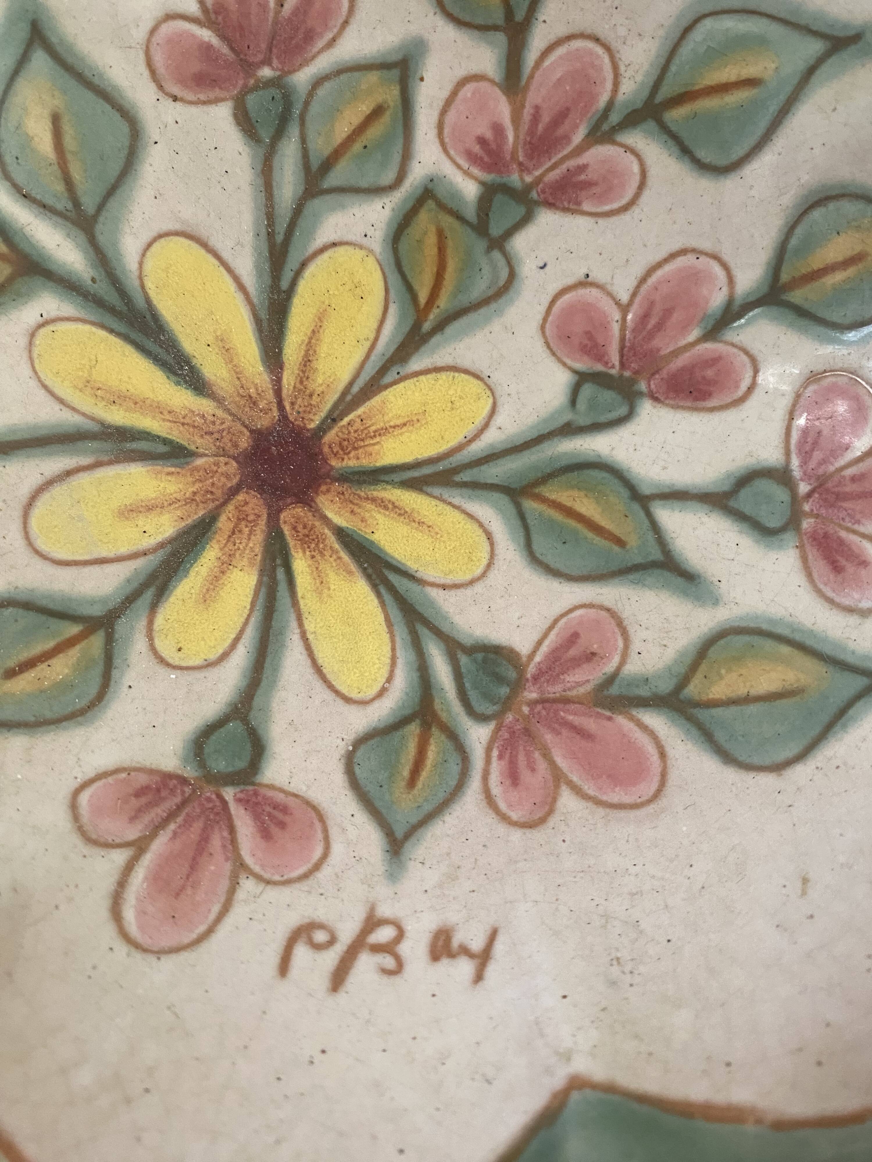 Enamelled dish signed Paul Bay.