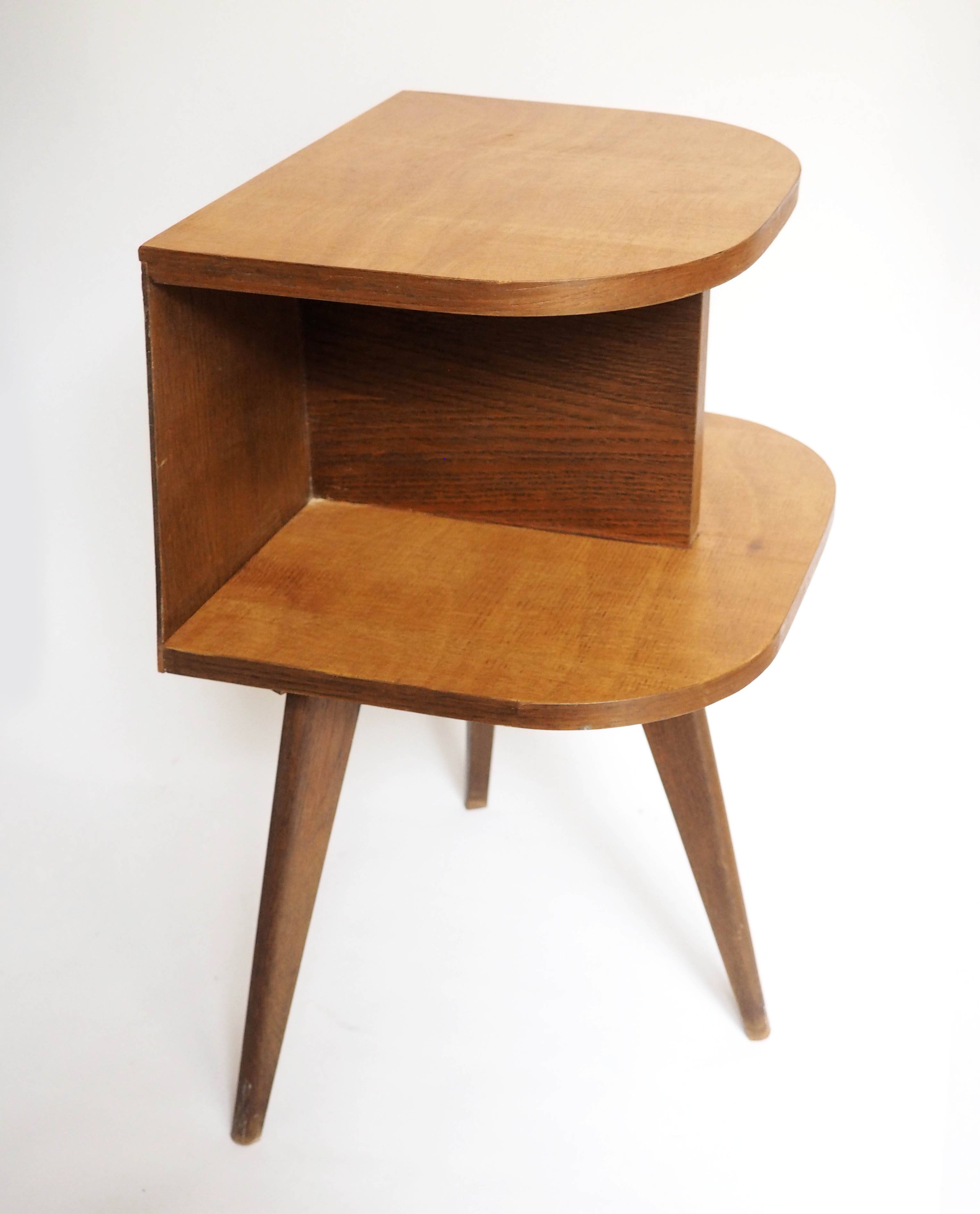 Wooden tripod bedside table