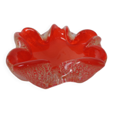 Red & Silver Murano Glass Ashtray by Barovier & Toso, Italy, 1960s