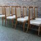 série de 8 chaises vintage skaï et bois