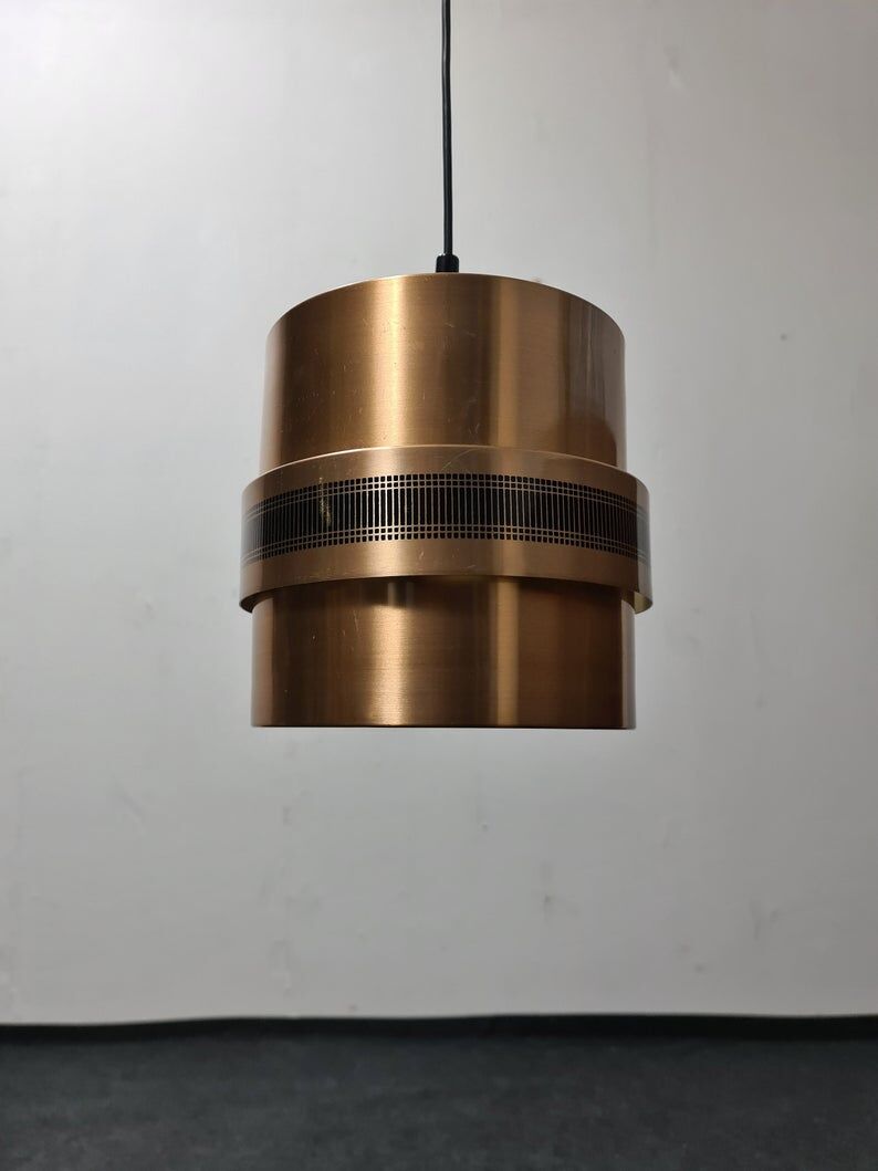 Suspension vintage Doria couleur cuivre