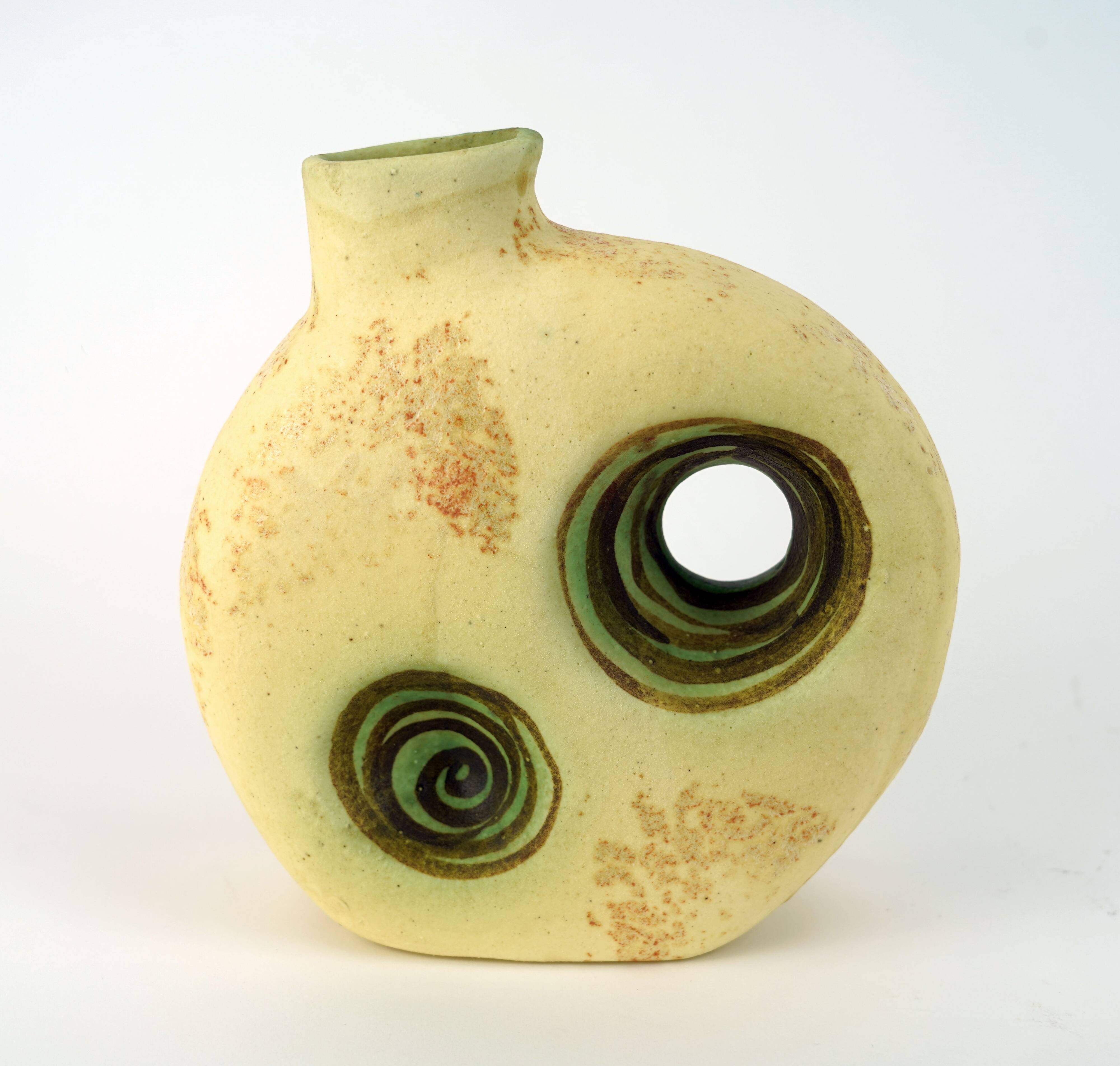 greek vintage VASE by nikos dazelidis, 1960s/70s, signed, space age
