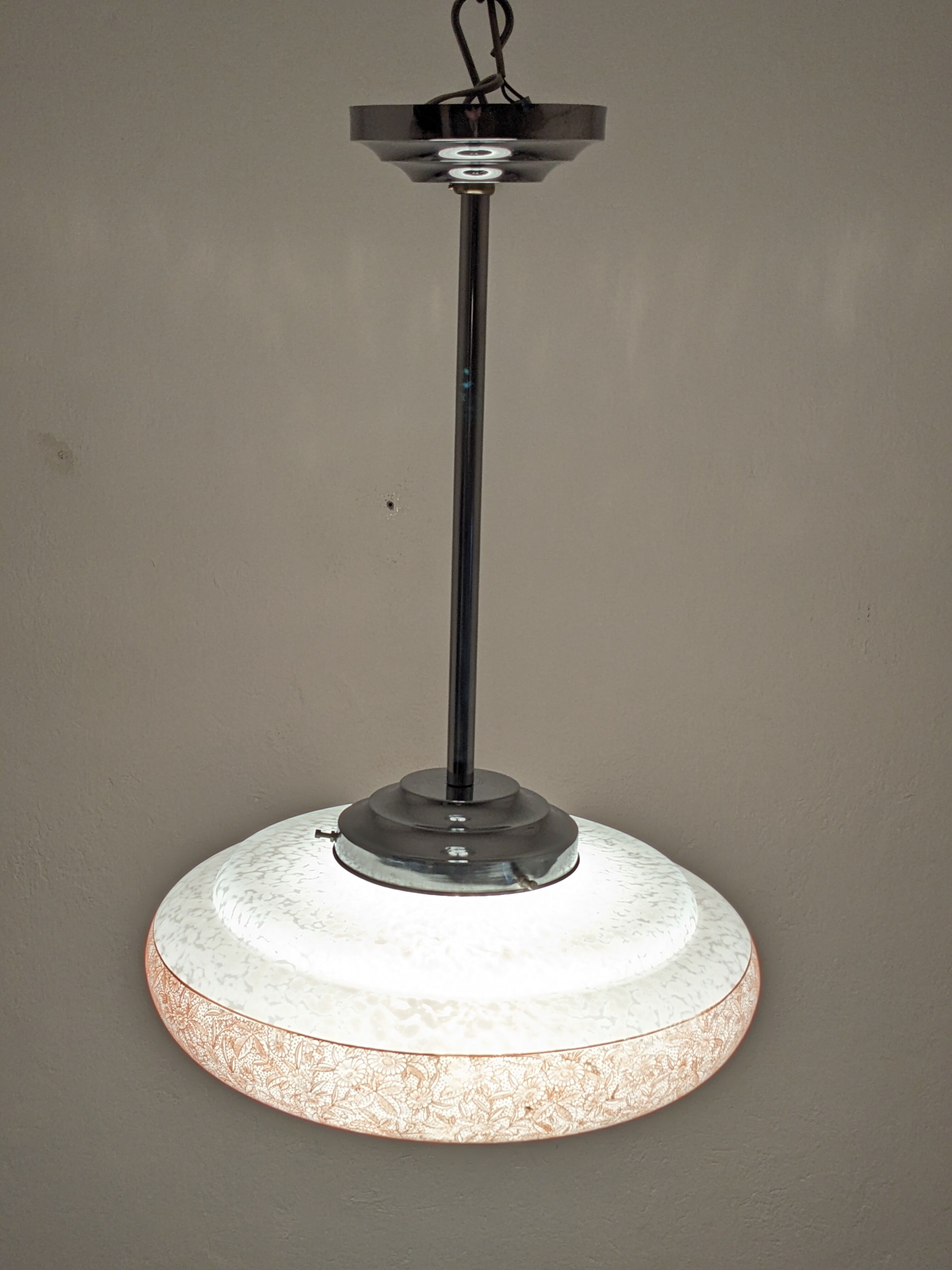Art Deco XL pendant lamp in Clichy glass circa 1920