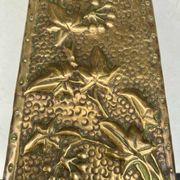 Embossed metal vase by alfred daguet, 1900 art nouveau period