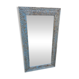 Ancien miroir Art nouveau en teck birman
