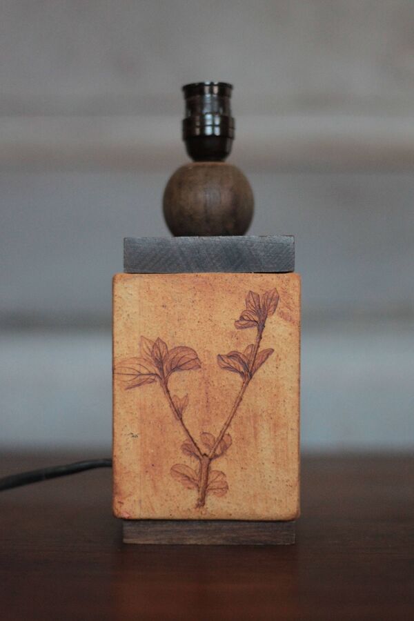 Lampe vintage, pied de lampe vintage, pied de lampe signé Raymonde Leduc