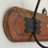 Vintage hook with 3 solid wood hooks