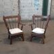 Pair of Brutalist oak armchairs, 1970